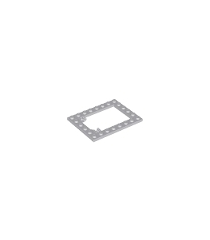 LEGO - Plaat, gemodificeerd 6 x 8 valdeurframe horizontaal (lange penhouders) - Light Bluish Gray | N - Thumbnail