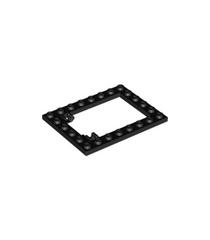 LEGO - Plaat, gemodificeerd 6 x 8 valdeurframe horizontaal (lange penhouders) - Black | N - Thumbnail
