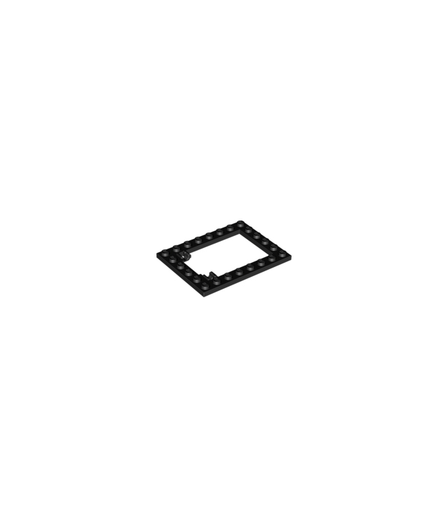 LEGO - Plaat, gemodificeerd 6 x 8 valdeurframe horizontaal (lange penhouders) - Black | N