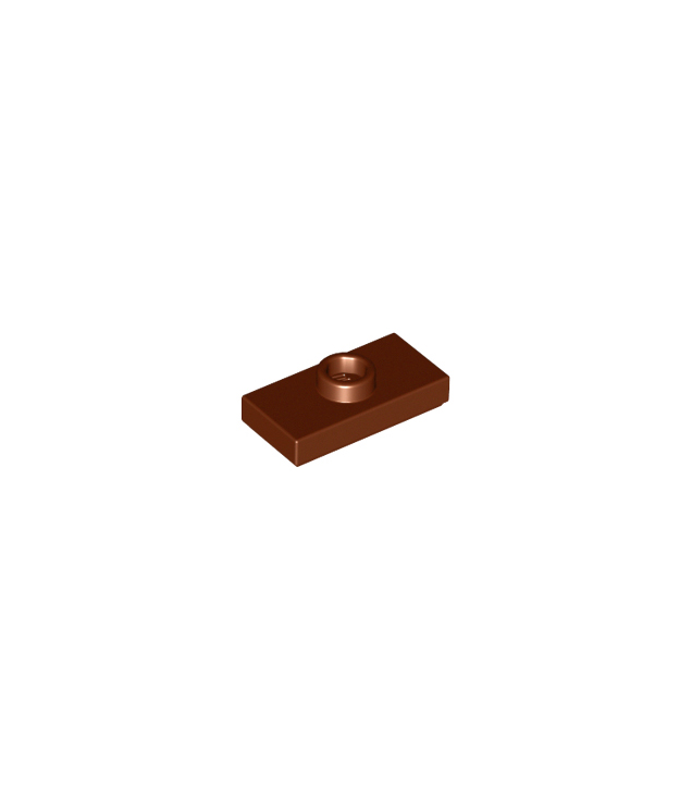 LEGO - Plaat, gemodificeerd 1 x 2 met 1 nop met groef en onderop een nophouder (jumper) - Reddish Brown | N