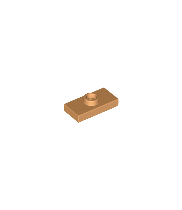 LEGO - Plaat, gemodificeerd 1 x 2 met 1 nop met groef en onderop een nophouder (jumper) - Medium Nougat | N