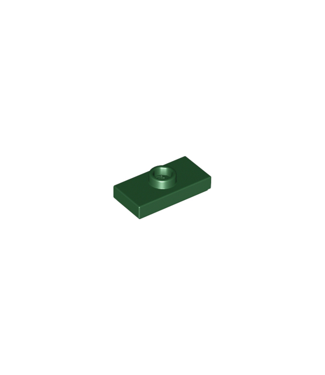LEGO - Plaat, gemodificeerd 1 x 2 met 1 nop met groef en onderop een nophouder (jumper) - Dark Green | N