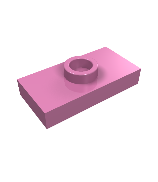 LEGO - Plaat, gemodificeerd 1 x 2 met 1 nop met groef en onderop een nophouder (jumper) - Dark Pink | N