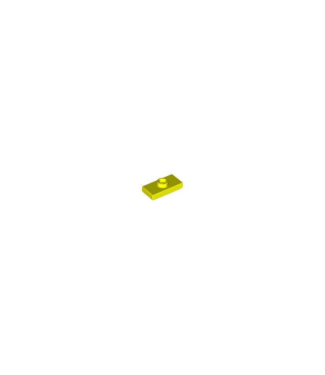 LEGO - Plaat, gemodificeerd 1 x 2 met 1 nop met groef en onderop een nophouder (jumper) - Neon Yellow | N