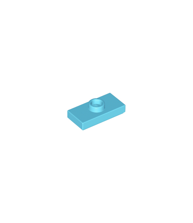 LEGO - Plaat, gemodificeerd 1 x 2 met 1 nop met groef en onderop een nophouder (jumper) - Medium Azure | N