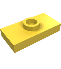 LEGO - Plaat, gemodificeerd 1 x 2 met 1 nop met groef en onderop een nophouder (jumper) - Yellow | N - Thumbnail
