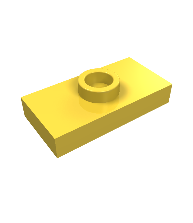 LEGO - Plaat, gemodificeerd 1 x 2 met 1 nop met groef en onderop een nophouder (jumper) - Yellow | N