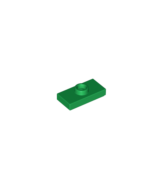 LEGO - Plaat, gemodificeerd 1 x 2 met 1 nop met groef en onderop een nophouder (jumper) - Green | N