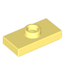 LEGO - Plaat, gemodificeerd 1 x 2 met 1 nop met groef en onderop een nophouder (jumper) - Bright Light Yellow | N - Thumbnail