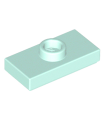 LEGO - Plaat, gemodificeerd 1 x 2 met 1 nop met groef en onderop een nophouder (jumper) - Light Aqua | N - Thumbnail