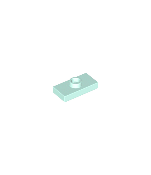 LEGO - Plaat, gemodificeerd 1 x 2 met 1 nop met groef en onderop een nophouder (jumper) - Light Aqua | N