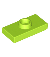 LEGO - Plaat, gemodificeerd 1 x 2 met 1 nop met groef en onderop een nophouder (jumper) - Lime | N - Thumbnail