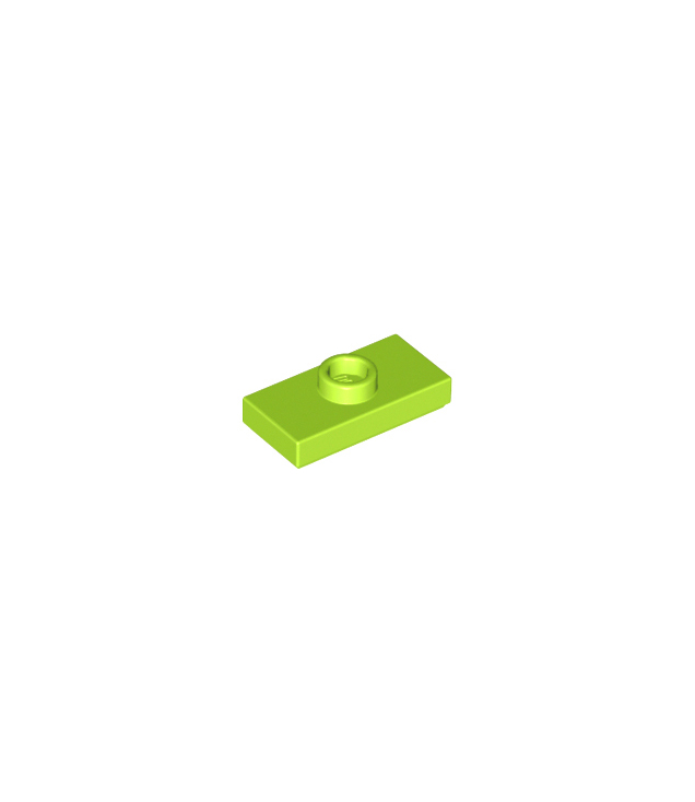 LEGO - Plaat, gemodificeerd 1 x 2 met 1 nop met groef en onderop een nophouder (jumper) - Lime | N
