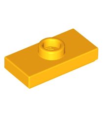 LEGO - Plaat, gemodificeerd 1 x 2 met 1 nop met groef en onderop een nophouder (jumper) - Bright Light Orange | N - Thumbnail