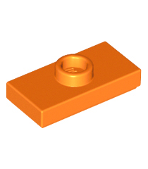LEGO - Plaat, gemodificeerd 1 x 2 met 1 nop met groef en onderop een nophouder (jumper) - Orange | N - Thumbnail