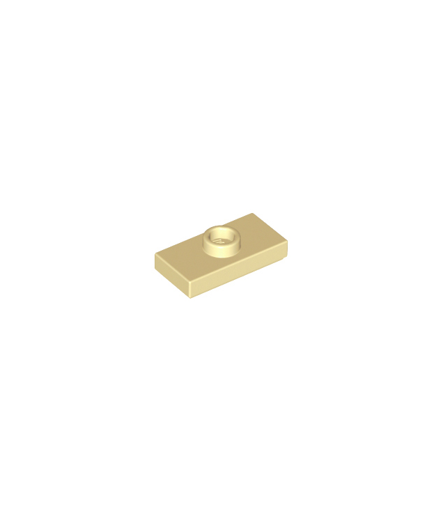 LEGO - Plaat, gemodificeerd 1 x 2 met 1 nop met groef en onderop een nophouder (jumper) - Tan | N