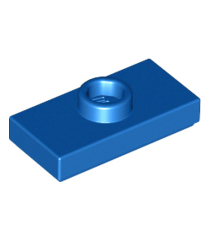LEGO - Plaat, gemodificeerd 1 x 2 met 1 nop met groef en onderop een nophouder (jumper) - Blue | N - Thumbnail