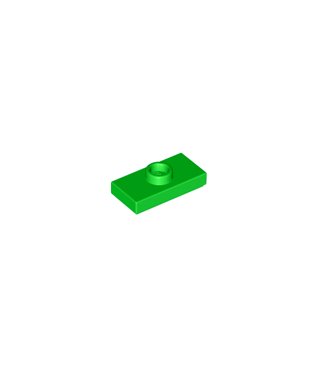 LEGO - Plaat, gemodificeerd 1 x 2 met 1 nop met groef en onderop een nophouder (jumper) - Bright Green | N