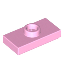 LEGO - Plaat, gemodificeerd 1 x 2 met 1 nop met groef en onderop een nophouder (jumper) - Bright Pink | N - Thumbnail