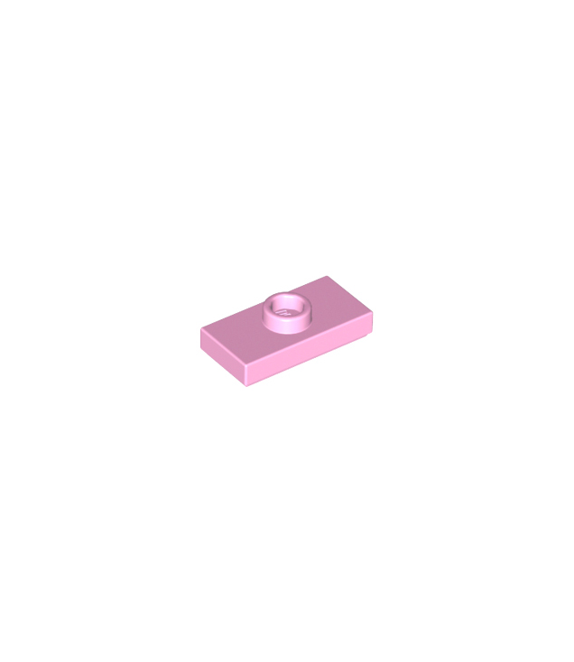 LEGO - Plaat, gemodificeerd 1 x 2 met 1 nop met groef en onderop een nophouder (jumper) - Bright Pink | N