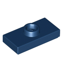 LEGO - Plaat, gemodificeerd 1 x 2 met 1 nop met groef en onderop een nophouder (jumper) - Dark Blue | N - Thumbnail