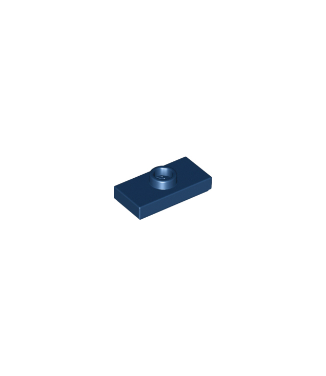 LEGO - Plaat, gemodificeerd 1 x 2 met 1 nop met groef en onderop een nophouder (jumper) - Dark Blue | N