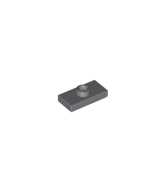 LEGO - Plaat, gemodificeerd 1 x 2 met 1 nop met groef en onderop een nophouder (jumper) - Dark Bluish Gray | N