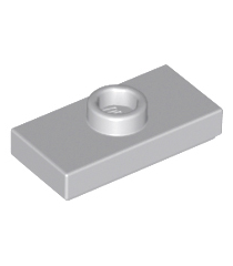 LEGO - Plaat, gemodificeerd 1 x 2 met 1 nop met groef en onderop een nophouder (jumper) - Light Bluish Gray | N - Thumbnail