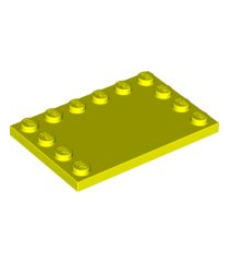 LEGO - Tegel, gemodificeerd 4 x 6 met noppen aan randen - Neon Yellow | N - Thumbnail