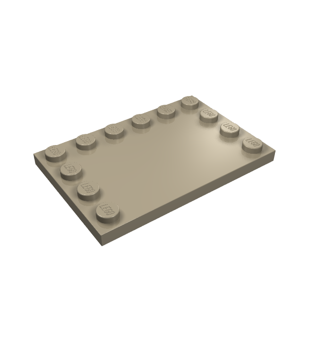LEGO - Tegel, gemodificeerd 4 x 6 met noppen aan randen - Dark Tan | N
