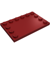 LEGO - Tegel, gemodificeerd 4 x 6 met noppen aan randen - Dark Red | N - Thumbnail