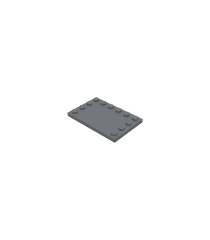 LEGO - Tegel, gemodificeerd 4 x 6 met noppen aan randen - Dark Bluish Gray | N - Thumbnail