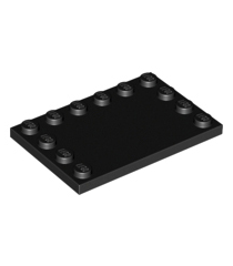 LEGO - Tegel, gemodificeerd 4 x 6 met noppen aan randen - Black | N - Thumbnail