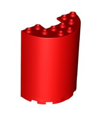 LEGO - Cilinderhelft 3 x 6 x 6 met 1 x 2 uitsparing - Red | N - Thumbnail