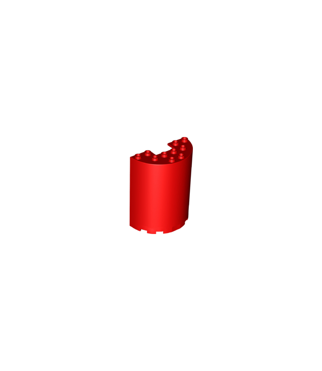 LEGO - Cilinderhelft 3 x 6 x 6 met 1 x 2 uitsparing - Red | N