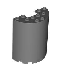 LEGO - Cilinderhelft 3 x 6 x 6 met 1 x 2 uitsparing - Dark Bluish Gray | N - Thumbnail