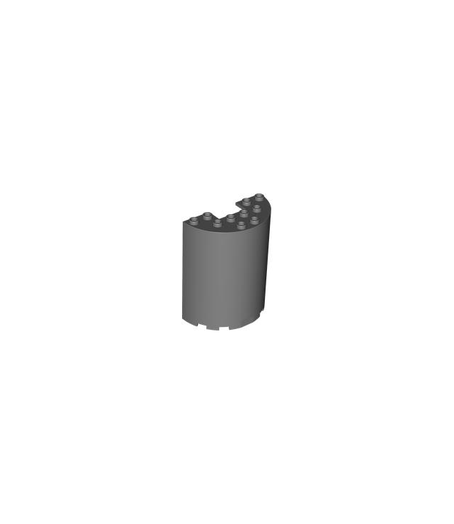 LEGO - Cilinderhelft 3 x 6 x 6 met 1 x 2 uitsparing - Dark Bluish Gray | N