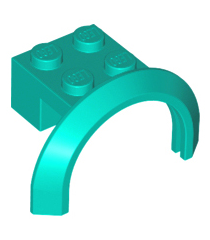 LEGO - Voertuig, spatbord 4 x 2 1/2 x 1 2/3 met ronde boog - Dark Turquoise | N - Thumbnail