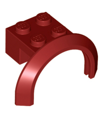 LEGO - Voertuig, spatbord 4 x 2 1/2 x 1 2/3 met ronde boog - Dark Red | N - Thumbnail