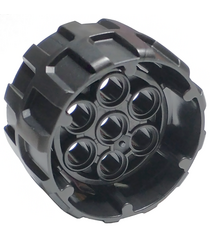 LEGO - Wiel, hard plastic met profiel, 7 pen­gaten en binnenring (Ø37 mm x 22 mm) - Pearl Dark Gray | N - Thumbnail