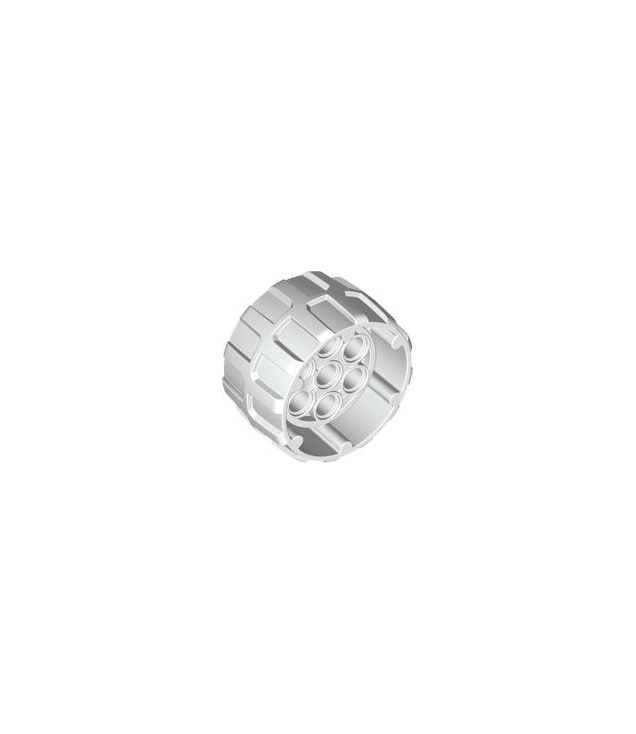 LEGO - Wiel, hard plastic met profiel, 7 pen­gaten en binnenring (Ø37 mm x 22 mm) - White | N