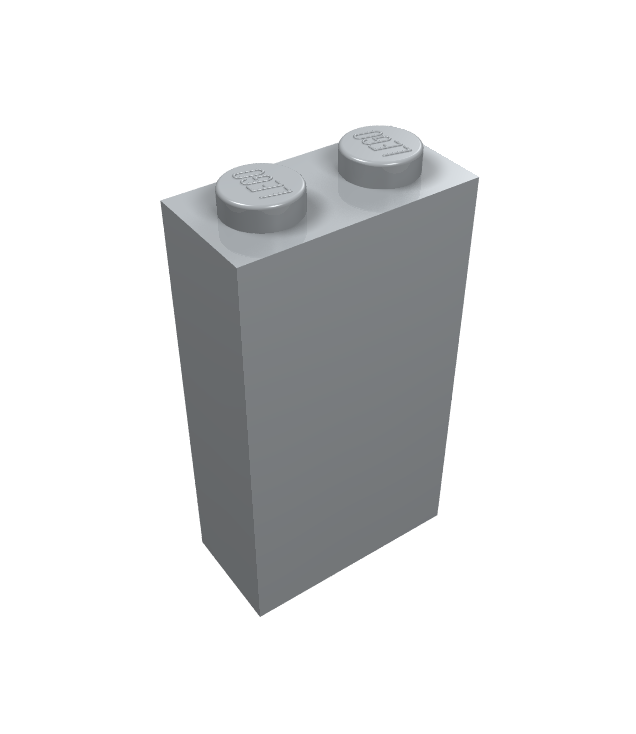 LEGO - Steen 1 x 2 x 3 - Light Bluish Gray | N