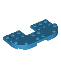 LEGO - Plaat, rond 4 x 8 x 2/3, verhoogd 2 x 8 en met 2 x 2 uitsparing - Dark Azure | N - Thumbnail