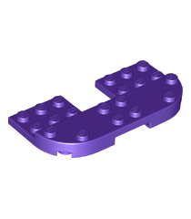 LEGO - Plaat, rond 4 x 8 x 2/3, verhoogd 2 x 8 en met 2 x 2 uitsparing - Dark Purple | N - Thumbnail