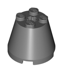 LEGO - Kegel 3 x 3 x 2 - Dark Bluish Gray | N - Thumbnail