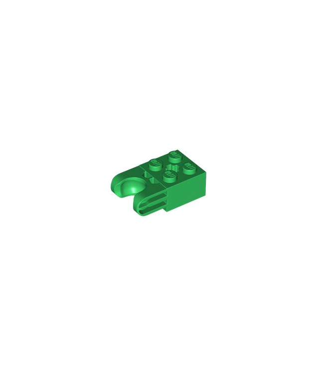 LEGO - Technic, steen gemodificeerd 2 x 2 met kogelgewricht en as-gat - rechte vorken met ronde uiteinden en gesloten zijkanten - Green | N