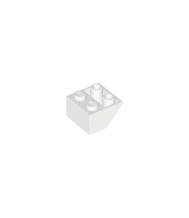 LEGO - Helling, omgekeerd 45 graden 2 x 2 met holle ronde onderbuis - White | N