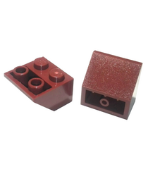 LEGO - Helling, omgekeerd 45 graden 2 x 2 met holle ronde onderbuis - Reddish Brown | N - Thumbnail