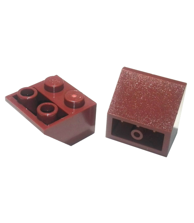 LEGO - Helling, omgekeerd 45 graden 2 x 2 met holle ronde onderbuis - Reddish Brown | N