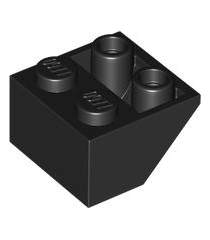 LEGO - Helling, omgekeerd 45 graden 2 x 2 met holle ronde onderbuis - Black | N - Thumbnail